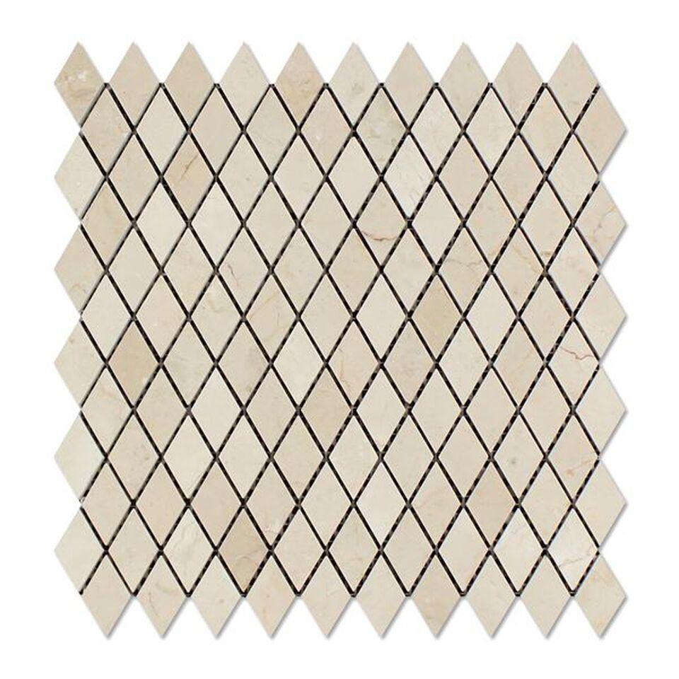 Crema Marfil Marble Mosaic - 1" x 2" Diamond Honed