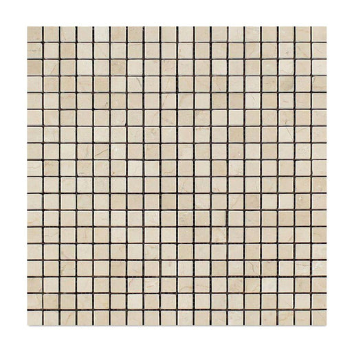Crema Marfil Marble Mosaic - 5/8" x 5/8" Honed