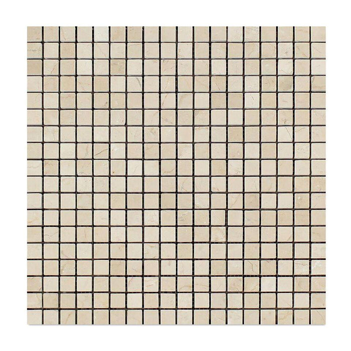Crema Marfil Marble Mosaic - 5/8" x 5/8" Honed