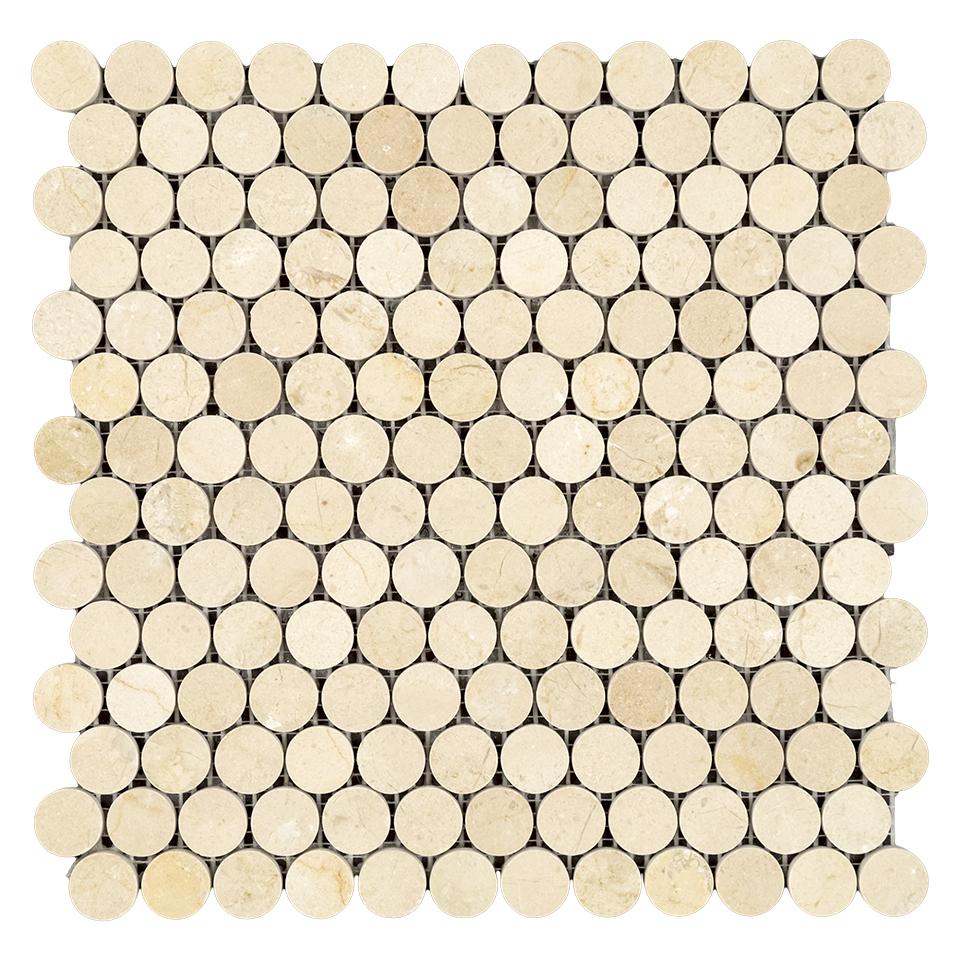 Crema Marfil Marble Mosaic - Penny Round Polished