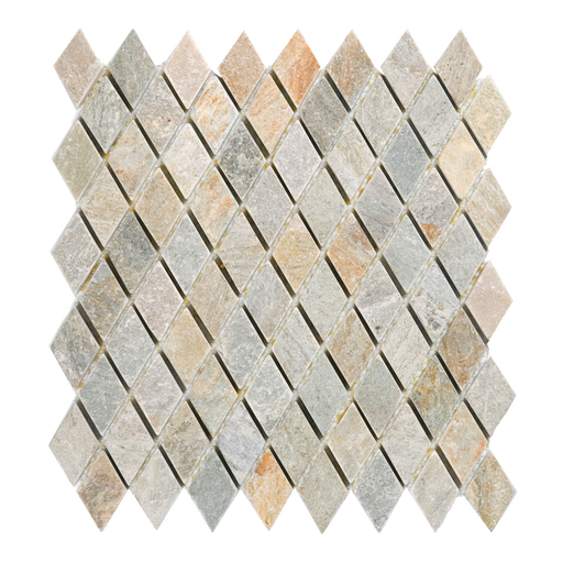 Amber Gold Quartzite Mosaic - 1" x 2" Diamond Tumbled