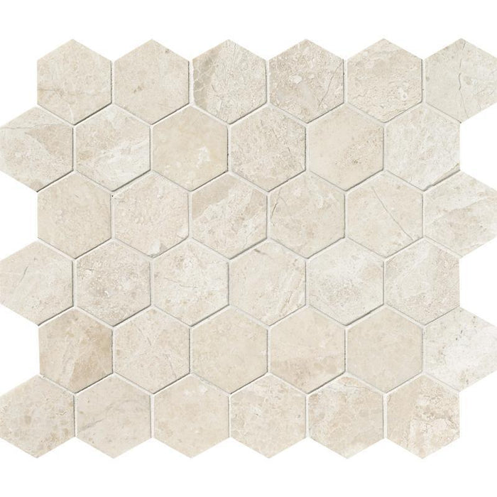 Diano Reale Marble Mosaic - 2" Hexagon Polished