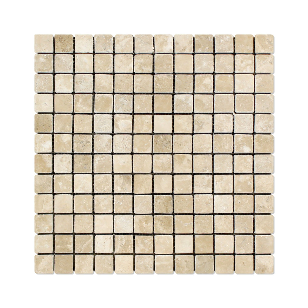 Durango Travertine Mosaic - 1" x 1" Tumbled