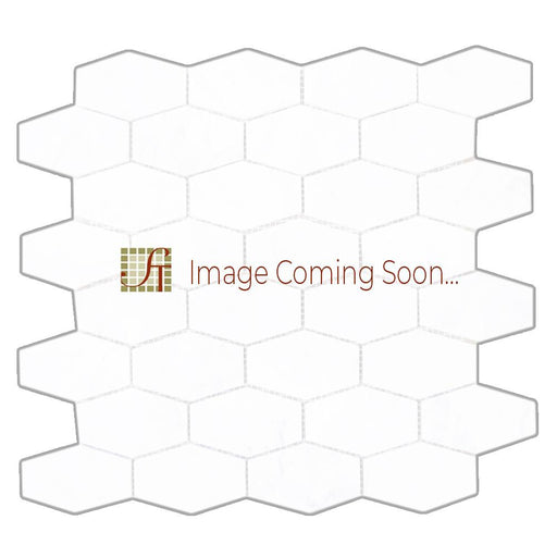 Oriental White Marble Mosaic - 2" x 3" Elongated Hexagon Polished
