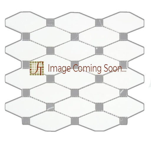 Crema Marfil Marble Mosaic - Elongated Octagon with Emperador Dark Dots Polished
