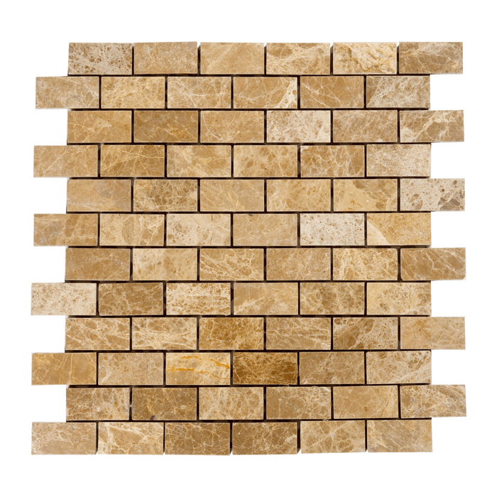 Emperador Light Marble Mosaic - 1" x 2" Brick Polished