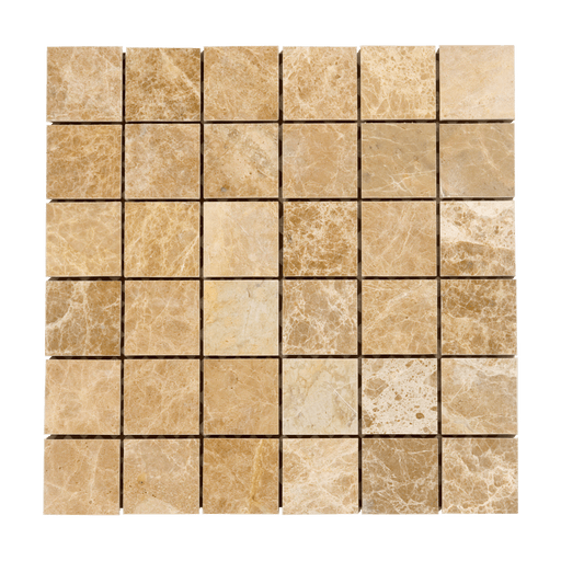 Emperador Light Marble Mosaic - 2" x 2" Polished