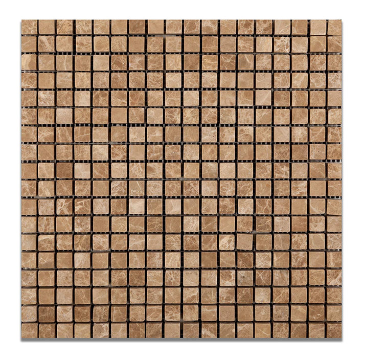 Emperador Light Marble Mosaic - 5/8" x 5/8" Tumbled