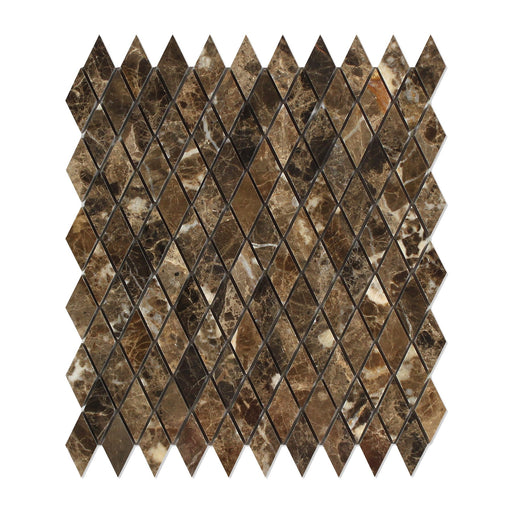 Emperador Dark Marble Mosaic - 1" x 2" Diamond Polished