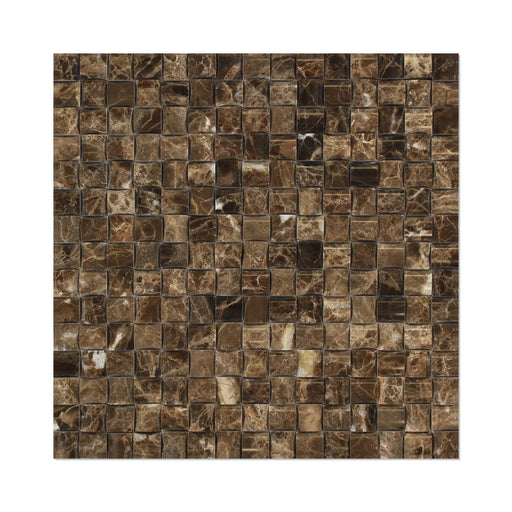 Emperador Dark Marble Mosaic - 3D Small Bread Polished