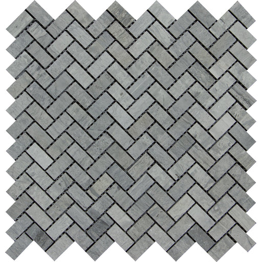 Haisa Blue Marble Mosaic - 5/8" x 1 1/2" Herringbone Polished