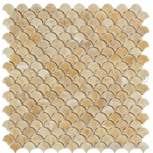 Honey Onyx Mosaic - 1" Fan Polished