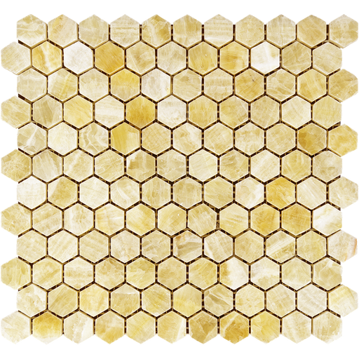 Honey Onyx Mosaic - 1" Hexagon Polished
