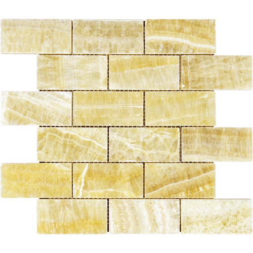 Honey Onyx Mosaic - 2" x 4" Brick Polished