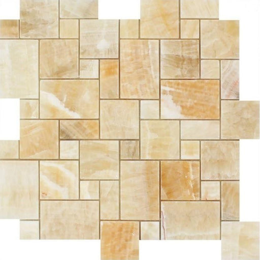 Honey Onyx Mosaic - Mini Versailles Pattern Polished