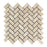 Ivory Travertine Mosaic - 1" x 2" Herringbone Tumbled