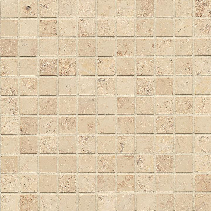 Jura Beige Limestone Mosaic - 1" x 1" Honed