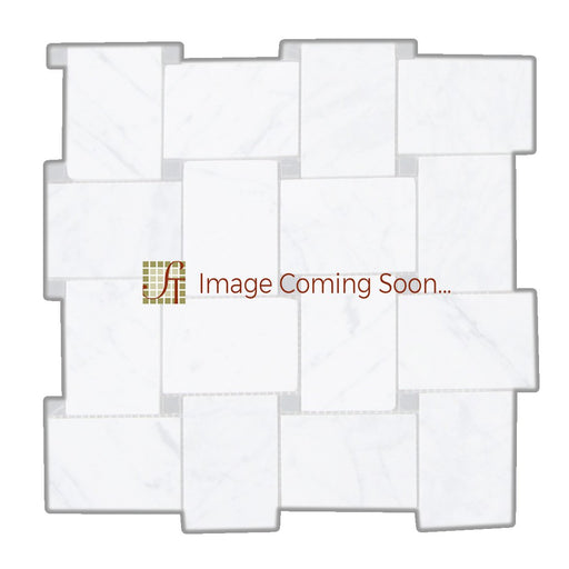 Oriental White Marble Mosaic - Large Basketweave with Gray Dots Polished