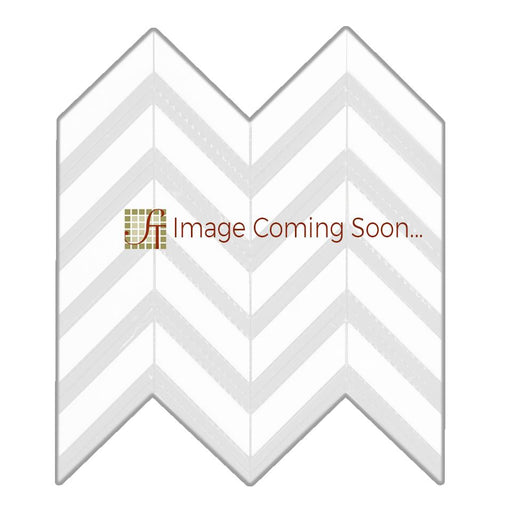 Oriental White Marble Mosaic - Large Chevron with Gray Polished