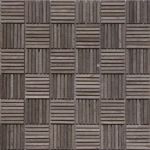 White Wood Marble Mosaic - Matchstick Honed