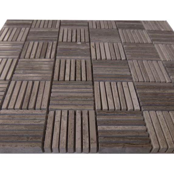 White Wood Marble Mosaic Honed - Matchstick