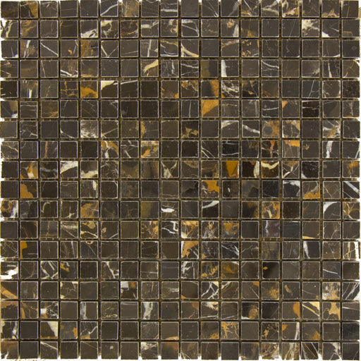 Black & Gold Marble Mosaic - 5/8" x 5/8" Polished