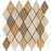3 Color Mixed Travertine Mosaic - 2" x 4" Diamond Tumbled