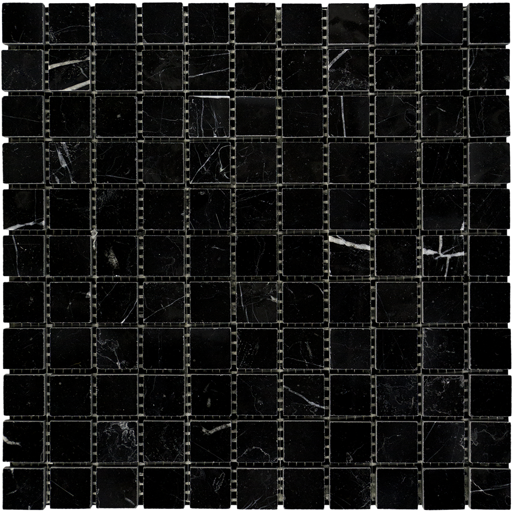 Negro Marquina Marble Mosaic - 1" Hexagon Polished
