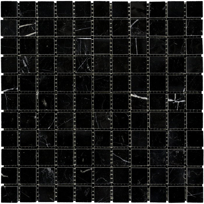 Negro Marquina Marble Mosaic - 1" Hexagon Polished