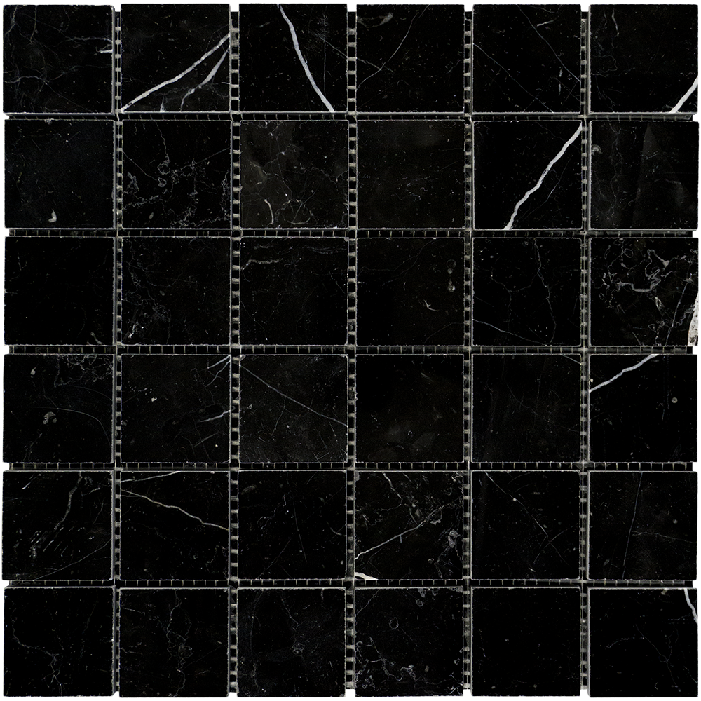 Negro Marquina Marble Mosaic - 2" x 2" Honed
