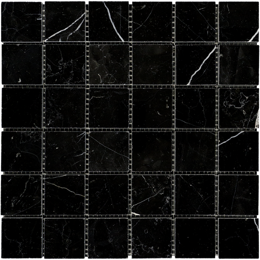Negro Marquina Marble Mosaic - 2" x 2" Honed