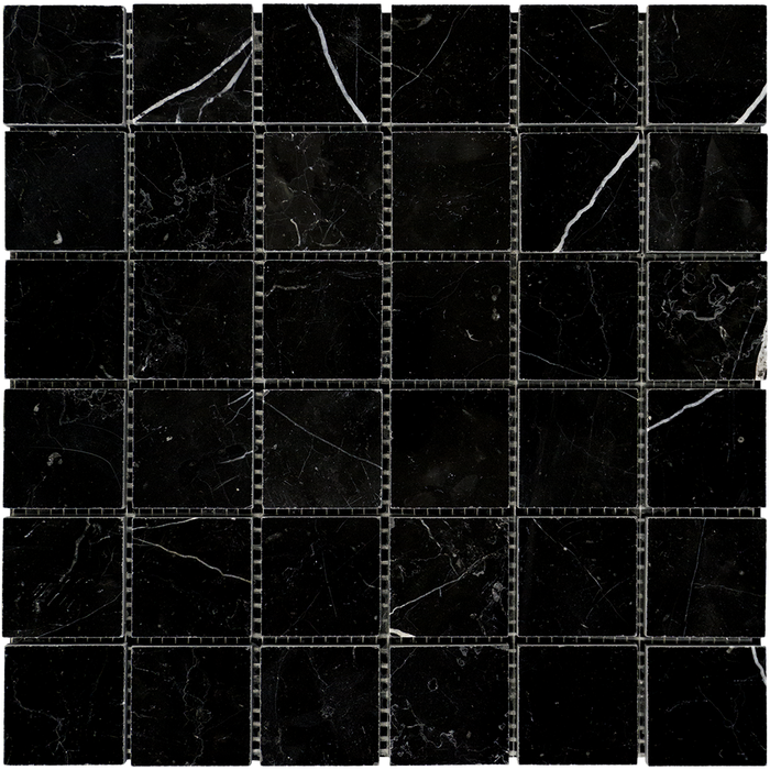 Negro Marquina Marble Mosaic - 2" x 2" Honed