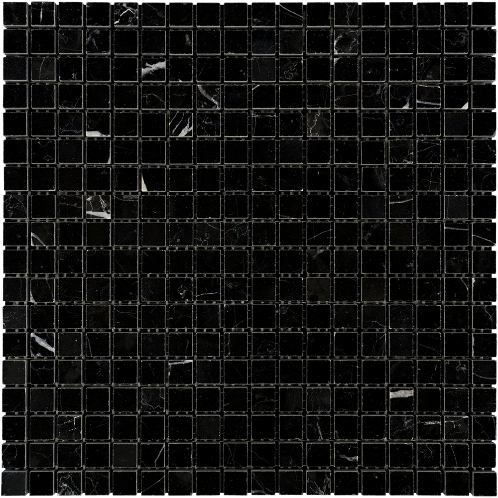 Negro Marquina Marble Mosaic - 5/8" x 5/8" Polished
