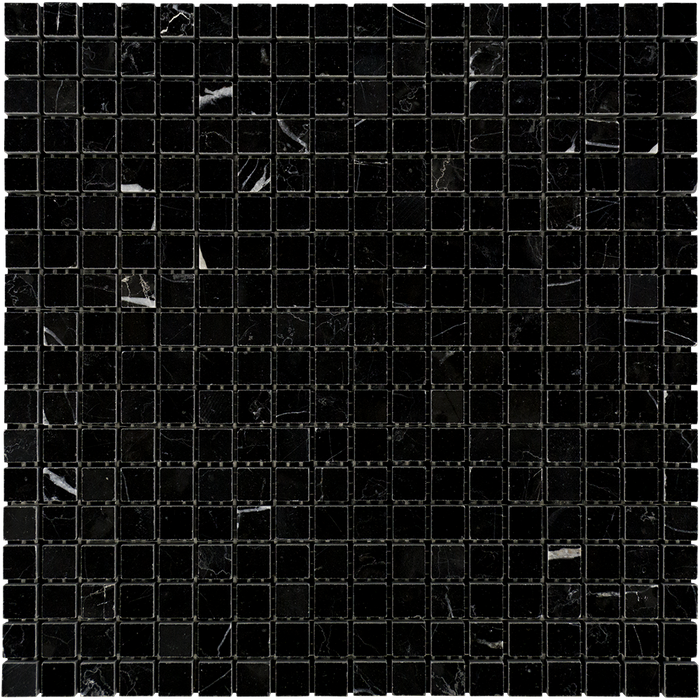 Negro Marquina Marble Mosaic - 5/8" x 5/8" Polished