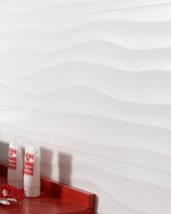 Matte Millenium Blanco Flow Ceramic Tile - 12" x 36" x 3/8"