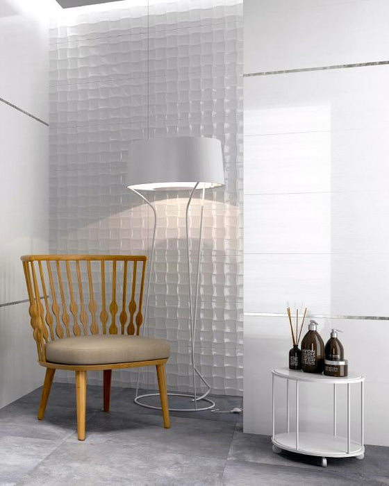 Matte Millenium Blanco Quilt Ceramic Tile