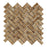 Noche Vein Cut Travertine Mosaic - 1" x 2" Herringbone Polished