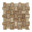 Noche Vein Cut Travertine Mosaic - Basketweave with Noche Vein Cut Dots Polished