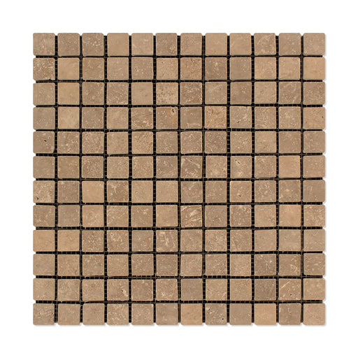 Noche Travertine Mosaic - 1" x 1" Honed