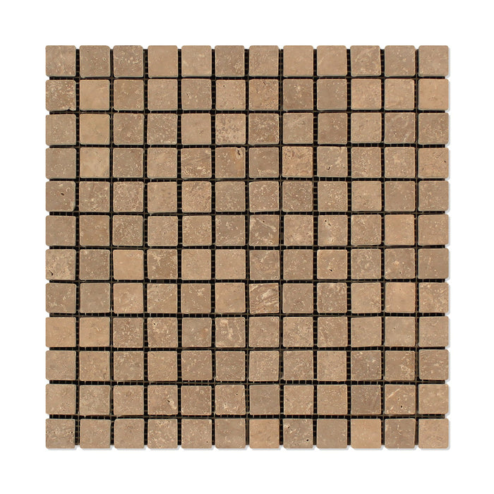 Noche Travertine Mosaic - 1" x 1" Honed