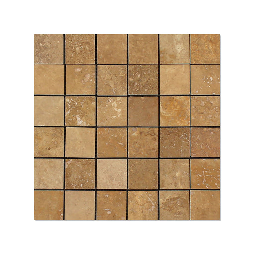 Noche Travertine Mosaic - 2" x 2" Honed