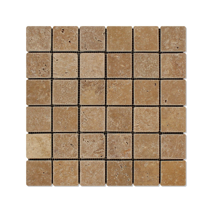 Noche Travertine Mosaic - 2" x 2" Tumbled