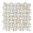 White Cross Cut Onyx Mosaic - Basketweave with White Onyx Dots Polished