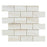 White Vein Cut Onyx Mosaic - 2" x 4" Brick Polished
