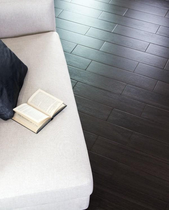 Matte Hudson Dark Oak Ceramic Tile - 6" x 24" x 3/8" 