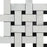 Oriental White Marble Mosaic - Large Basketweave with Black Dots Polished