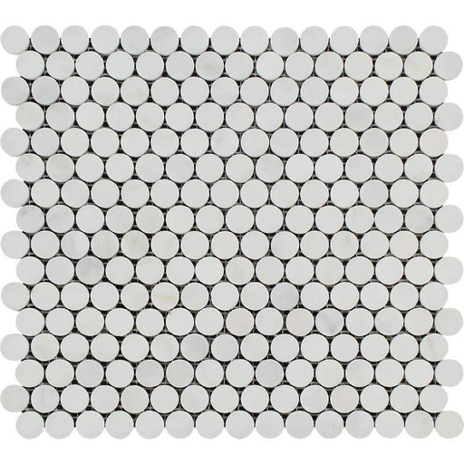 Oriental White Marble Mosaic - Penny Round Polished