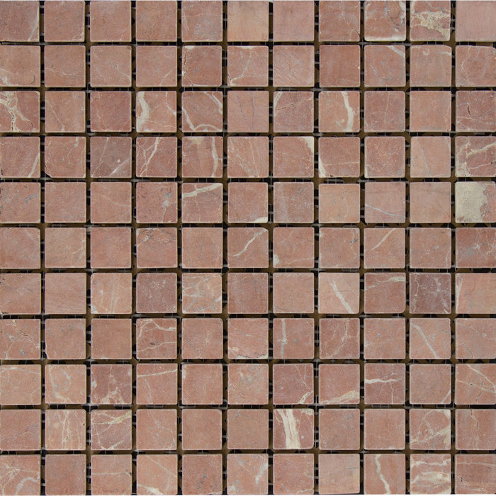 Rojo Alicante Marble Mosaic - 1" x 1" Tumbled