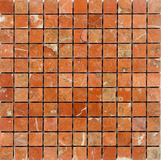 Rojo Alicante Marble Mosaic - 1" x 1" Polished