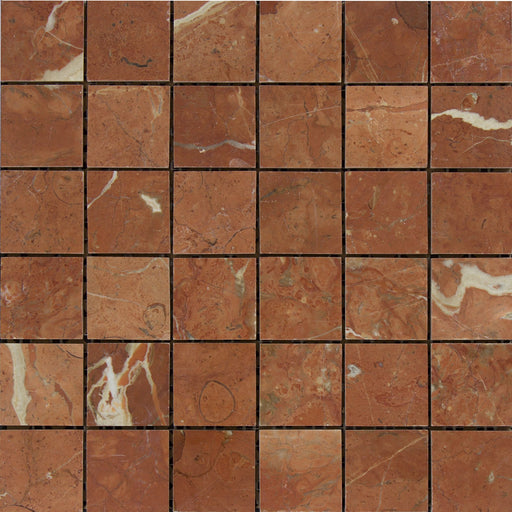 Rojo Alicante Marble Mosaic - 2" x 2" Polished